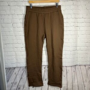 American Giant Mens Classic Sweatpants Large Brown Fleece Joggers Made in USA